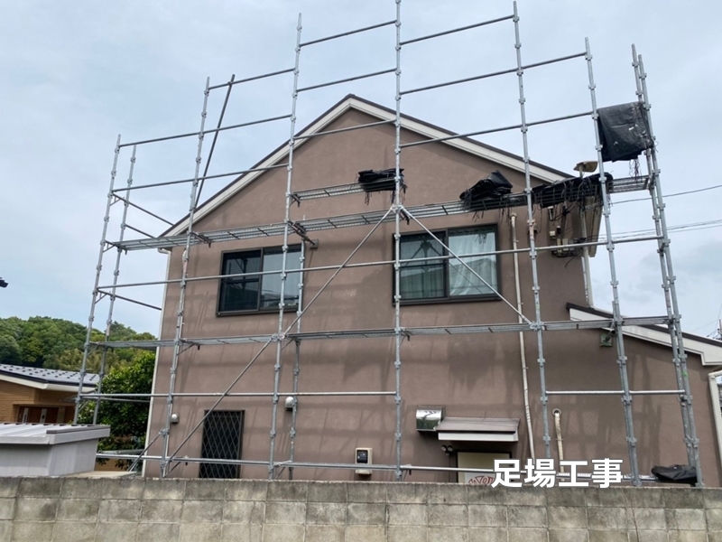 神奈川県川崎市多摩区ジョリパット外壁塗装　足場工事